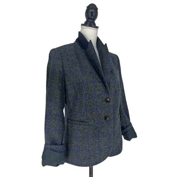 Boden British Tweed by Moon Wool Blazer in Charcoal Windowpane - Picture 3 of 16